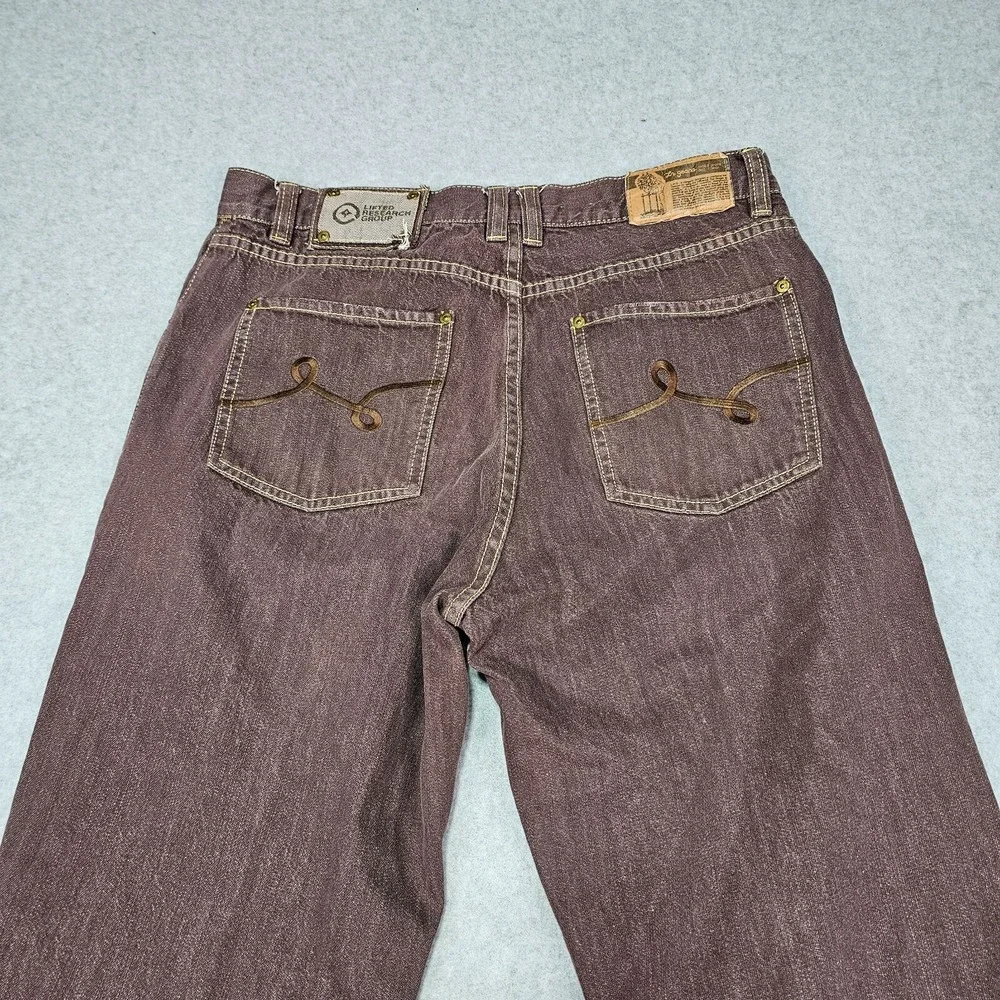 LRG‎ Lifted Research Group Mens Jeans 34x32 Blue Denim Grass Roots Straight Fit